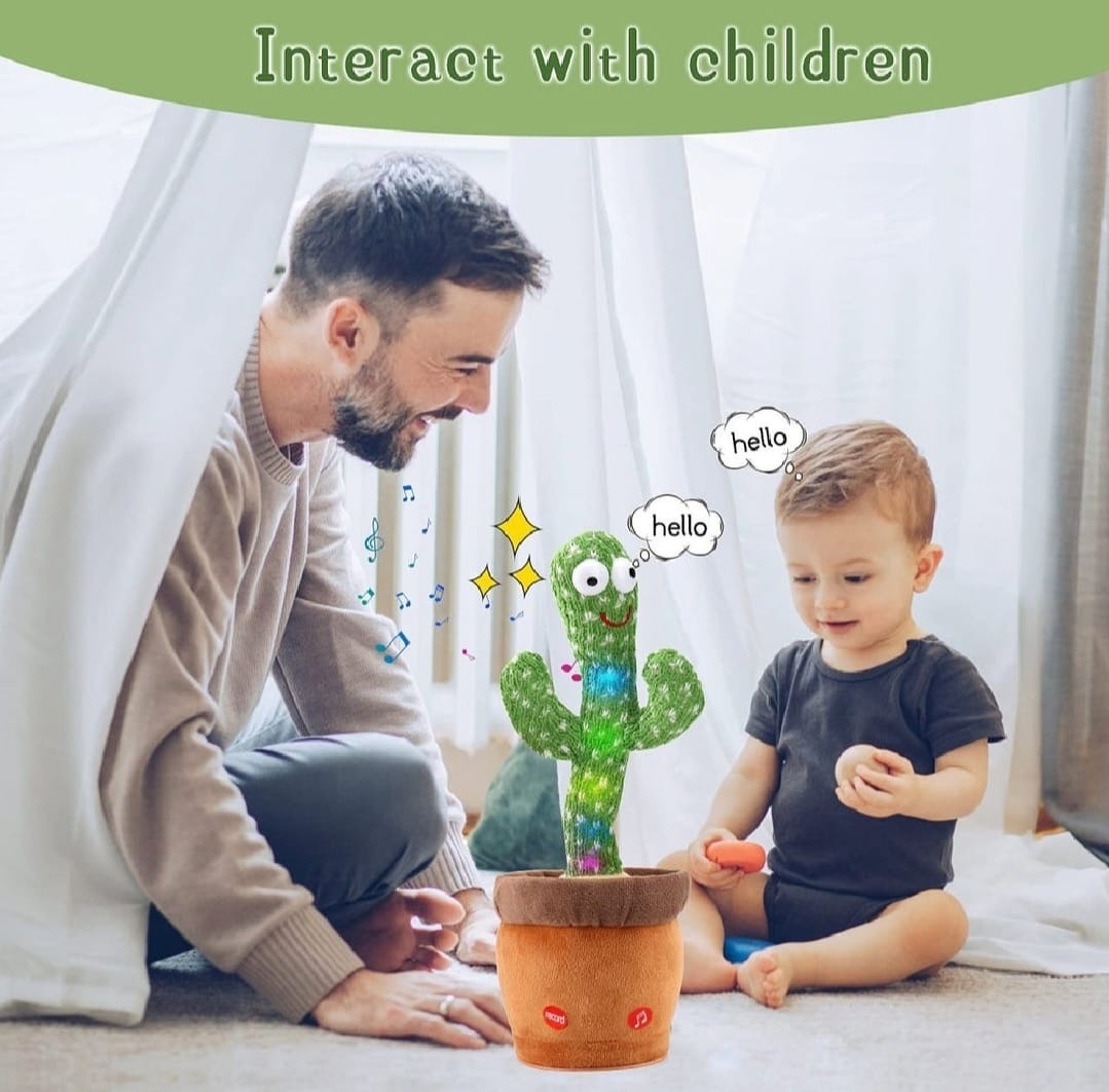 Dancing Cactus Toy for Kids Singing, Dancing & Talking Mimicking Plush Toy