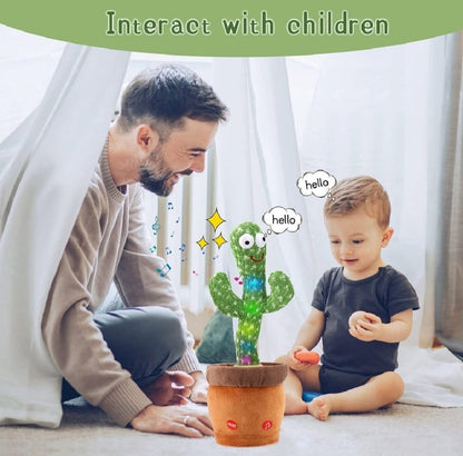Dancing Cactus Toy for Kids Singing, Dancing & Talking Mimicking Plush Toy